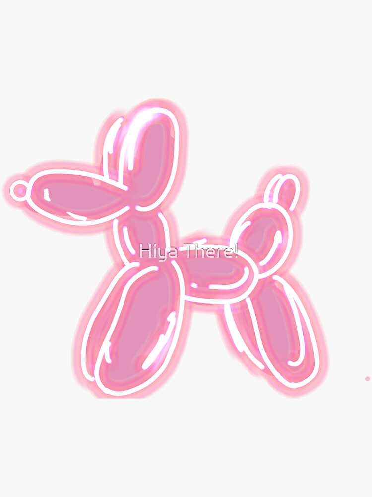 Imagen 3 de 3, Pegatina con la obra ¡Pegatina de perro con globo de neón! ;), diseñada y vendida por narwhalartistry.