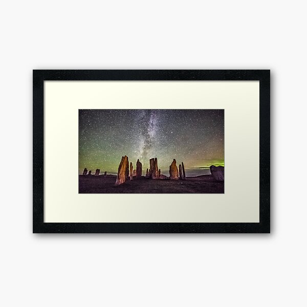 Callanish, Milky Way and Airglow Framed Art Print
