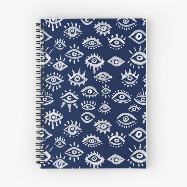 Item preview, Mystic Eyes – White on Navy designed and sold by Cat Coquillette.