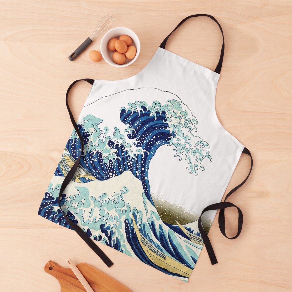 HOKUSAI. The Great Wave off Kanagawa, BRIGHTENED. Apron