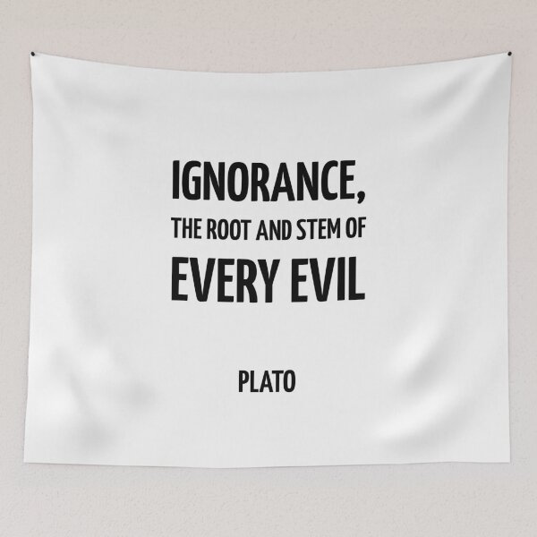 Item preview, Ignorance, the root and stem of every evil - Plato - Greek Philosopher quote designed and sold by Inspirationmotivation.