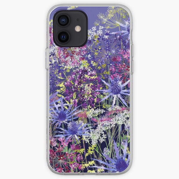 Midnight Garden - Sea Holly, Alliums, Cow Parsley & Grasses iPhone Soft Case