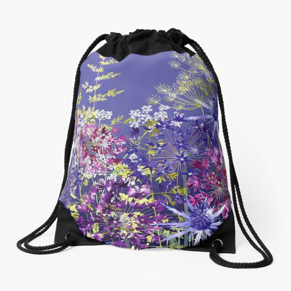 Midnight Garden Drawstring Bag