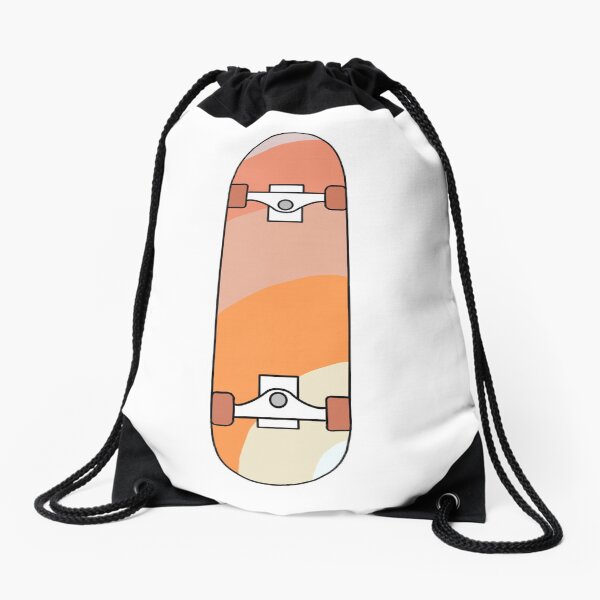 Simple Rainbow Design on Skateboard Drawstring Bag