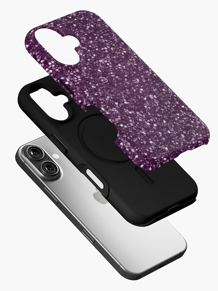 Thumbnail 2 of 4, iPhone Case, Sparkly Plum Purple Glitter designed and sold by PurplePeacock.