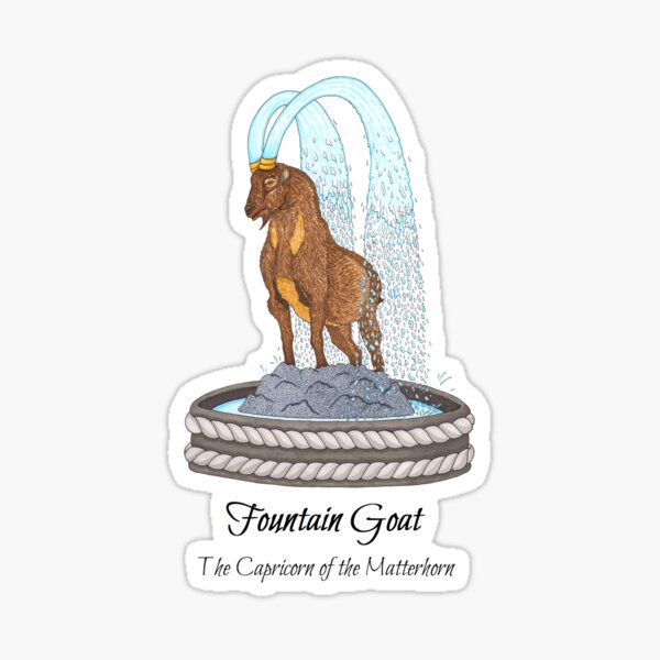 Fountain Goat Sticker