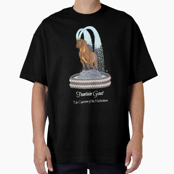 Fountain Goat (for dark garments) Oversized T-Shirt