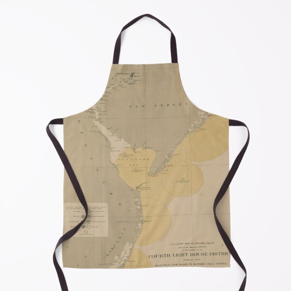 Item preview, Vintage Lighthouse Map of NJ, MD and the Delaware Bay designed and sold by BravuraMedia.