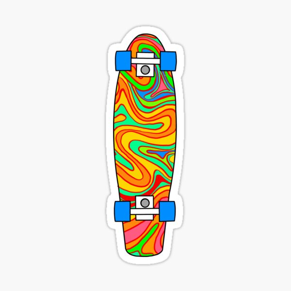 Trippy Rainbow Pattern Pennyboard Sticker