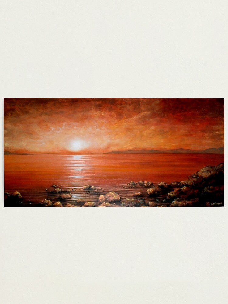 Alternate view of Red Ocean Sunset Photographic Print