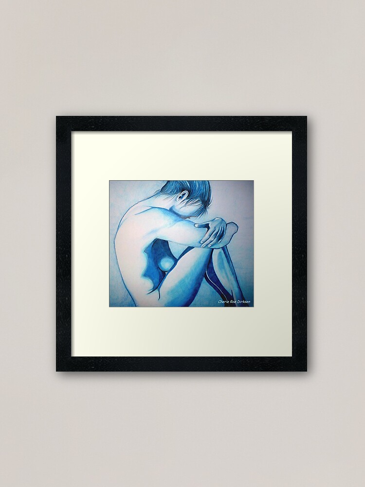 Thumbnail 2 of 7, Framed Art Print, Caught up in Blue designed and sold by Cherie Roe Dirksen.