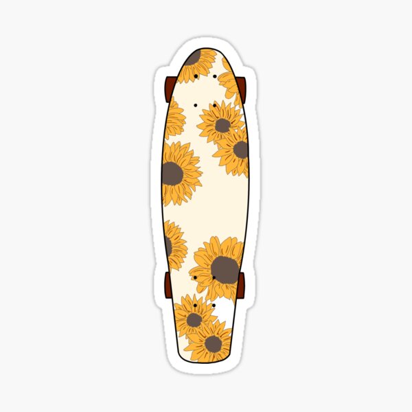 Sunflower Pattern Pennyboard Sticker
