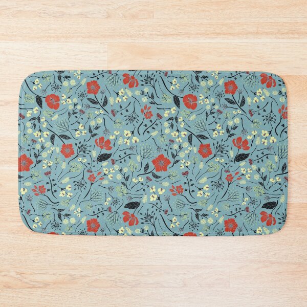 Item preview, Blue, Orange & White Floral/Botanical Print designed and sold by somecallmebeth.