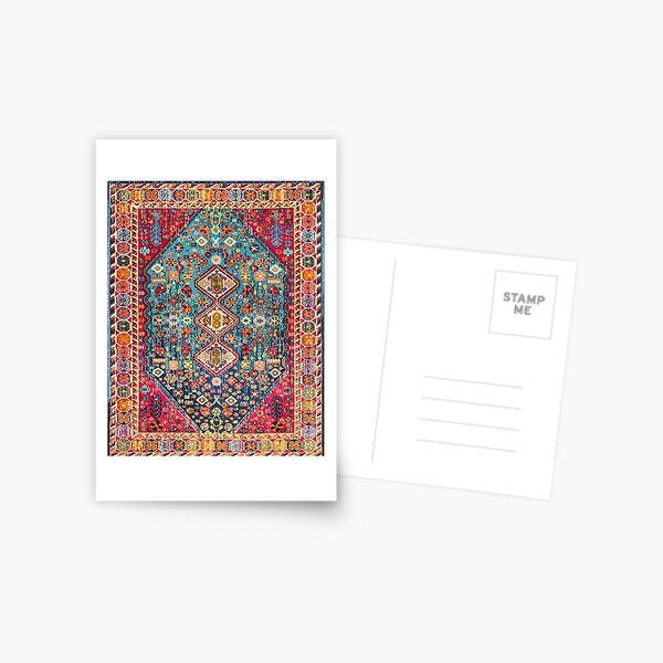Oriental Colored Traditional Antique Moroccan Style Fabric Design Postcard