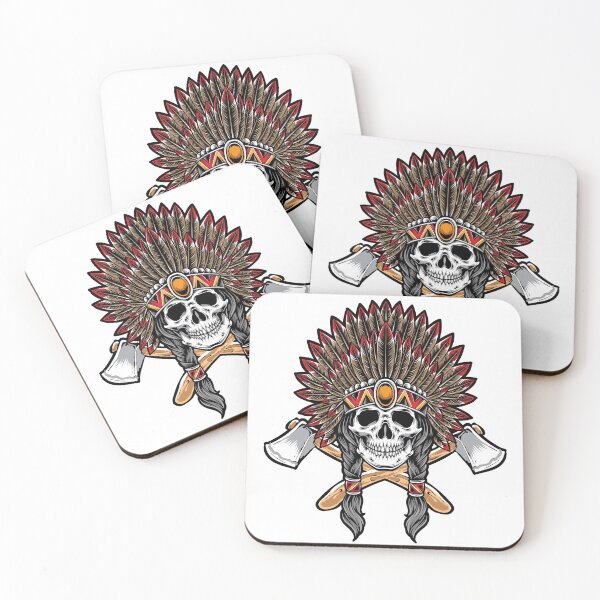 Item preview, Indian Chief Skull And Axe designed and sold by Vector Scout Lab.