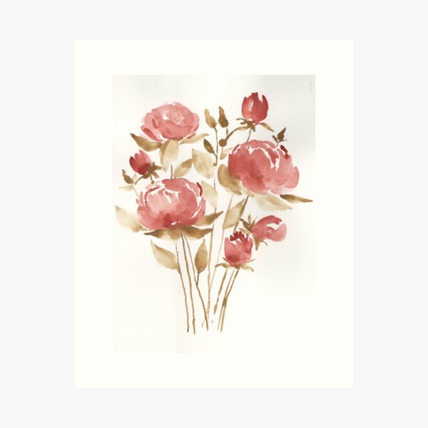 Item preview, Peony Floral Loose Watercolor designed and sold by Madeline Hollar.