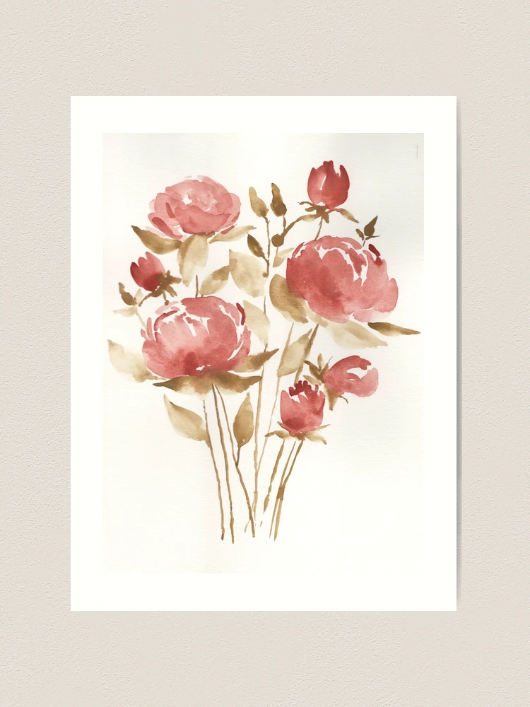 Peony Floral Loose Watercolor Art Print for Sale by Madeline Hollar