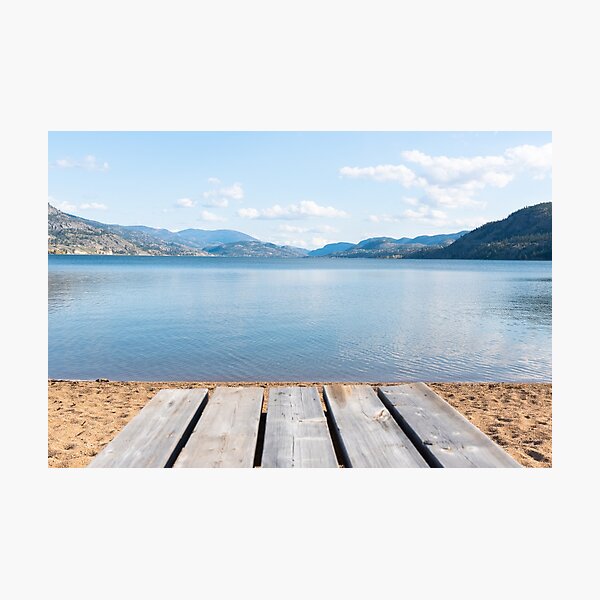 Item preview, Summer View of Picnic Table and Skaha Lake designed and sold by Amy Mitchell.