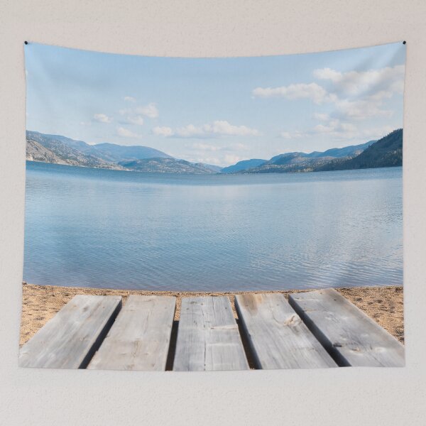 Item preview, Summer View of Picnic Table and Skaha Lake designed and sold by Amy Mitchell.