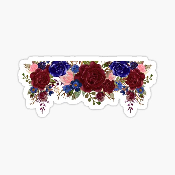 Burgundy Flowers Stickers for Sale