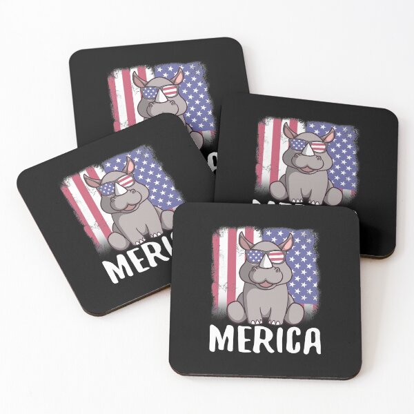 Item preview, Merica Rhinoceros Rhino USA American Flag designed and sold by fatamyfan1.