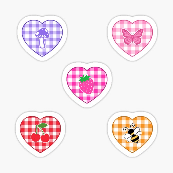 Gingham Strawberry Stickers