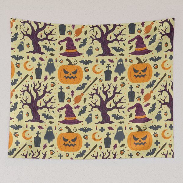 Item preview, Creepy Pumpkin Halloween Pattern designed and sold by Simplulina.
