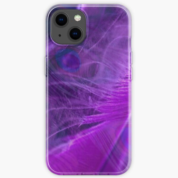 Purple Peacock Feathers Pattern  iPhone Soft Case