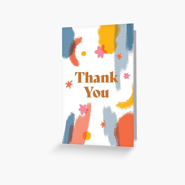 Thank You Card Modern Brush Strokes Greeting Card