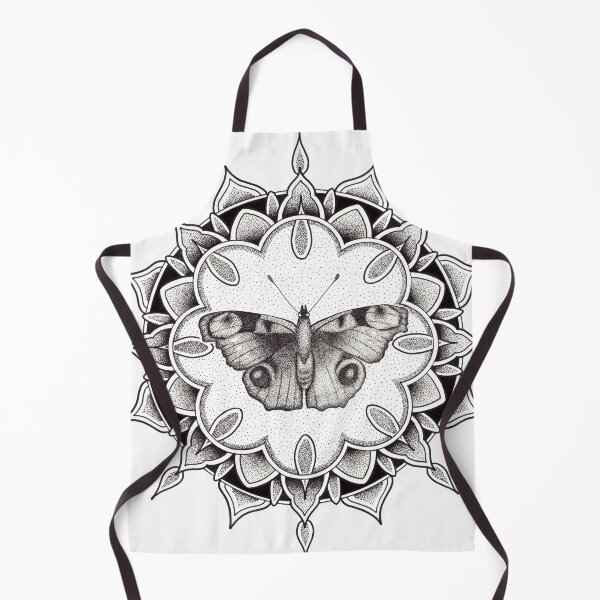 Item preview, Butterfly mandala in pen and ink dotwork designed and sold by René Voortwist Pen and Ink art.