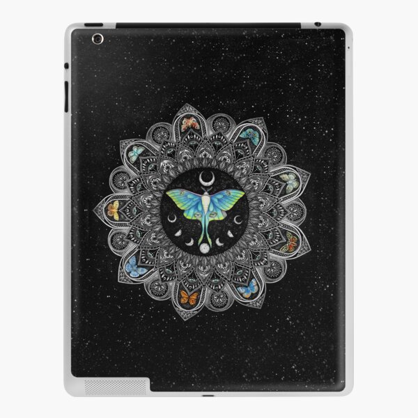 Lunar Moth Mandala with Background iPad Skin