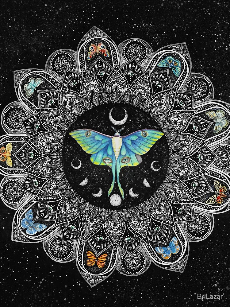 Lunar Moth Mandala with Background by BriLazar