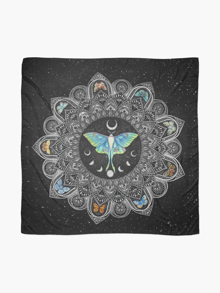 Alternate view of Lunar Moth Mandala with Background Scarf