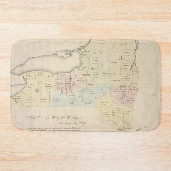 Item preview, Vintage NY State Population Map (1836) designed and sold by BravuraMedia.