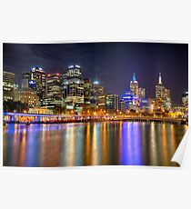 Melbourne Skyline Reflections Poster