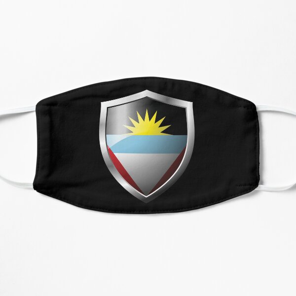 Strong Antigua and Barbuda Flag Shield Country Flat Mask