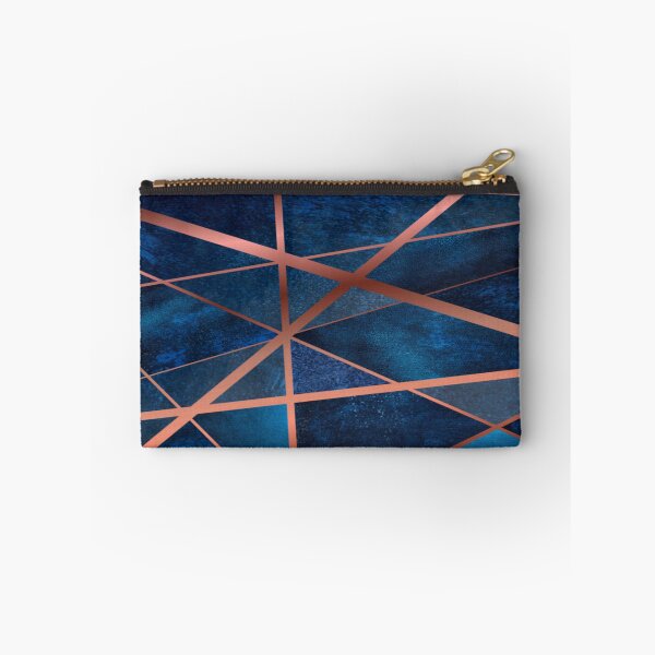 Item preview, Abstract on blue background with Rose Gold stripes. designed and sold by jayne0524.