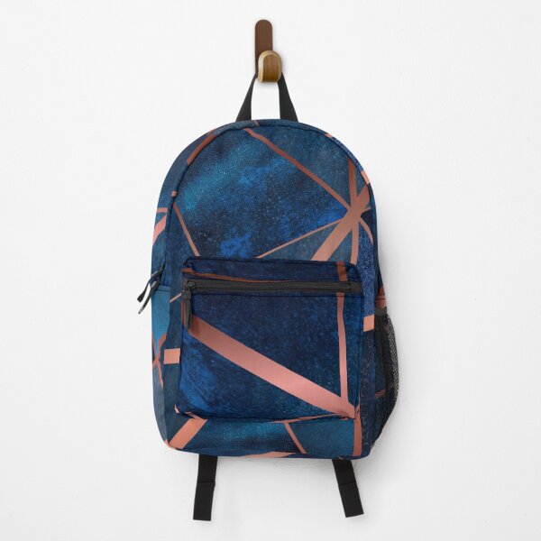 Item preview, Abstract on blue background with Rose Gold stripes. designed and sold by jayne0524.