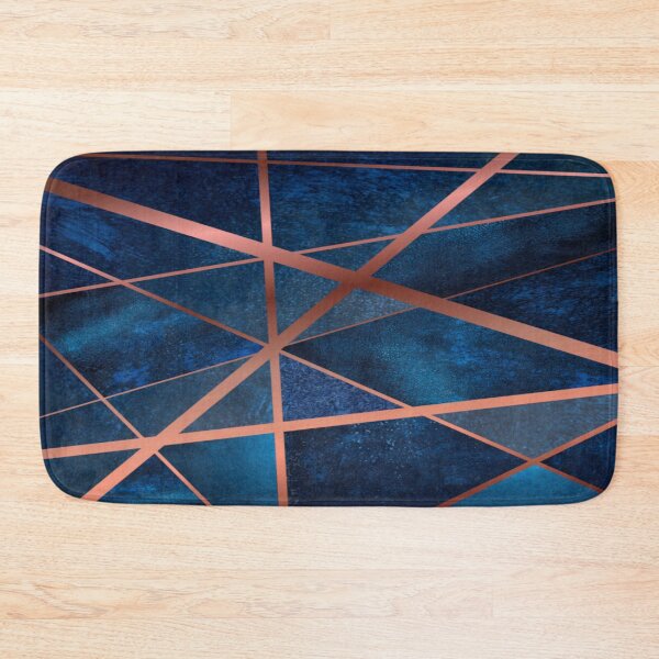 Item preview, Abstract on blue background with Rose Gold stripes. designed and sold by jayne0524.