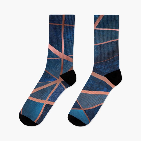 Item preview, Abstract on blue background with Rose Gold stripes. designed and sold by jayne0524.