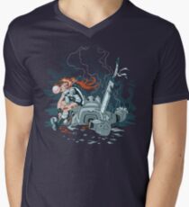 Cyberpunk Beatdown T-Shirt mit V-Ausschnitt