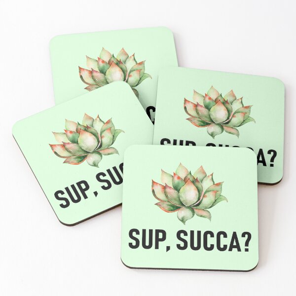 Item preview, Sup Succa? Succulents Pun - Watercolor Floral  designed and sold by MysticMagpie.