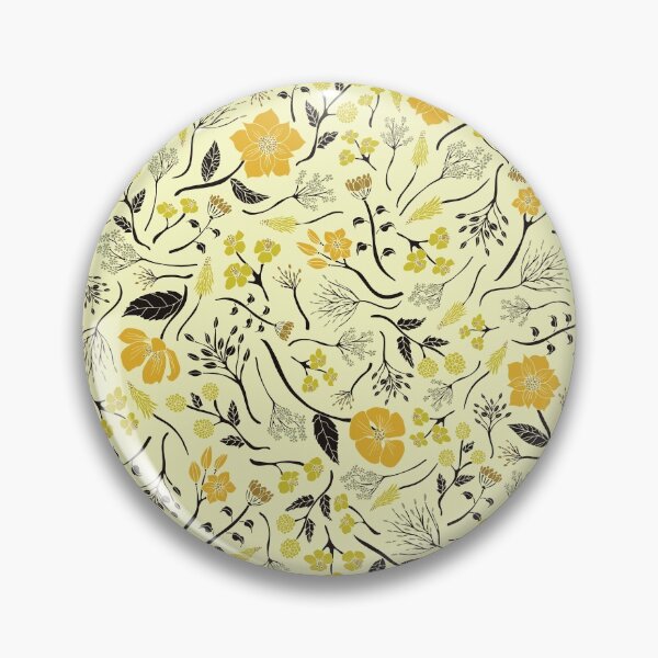 Item preview, Yellow, Green & Black Floral/Botanical Pattern designed and sold by somecallmebeth.