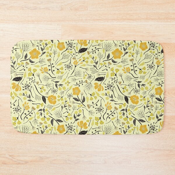 Item preview, Yellow, Green & Black Floral/Botanical Pattern designed and sold by somecallmebeth.