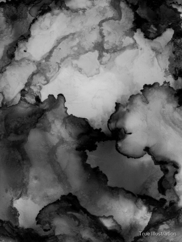 Black and White Monochrome Painting with Alcohol Ink and Worlds
