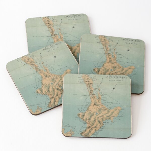 Item preview, Vintage Map of North Island New Zealand (1880) designed and sold by BravuraMedia.