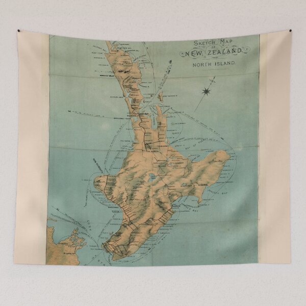Item preview, Vintage Map of North Island New Zealand (1880) designed and sold by BravuraMedia.