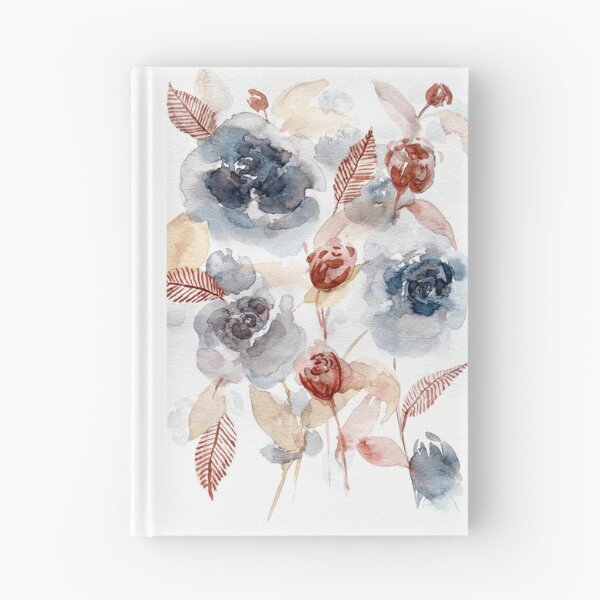 Artikelvorschau, Roter und blauer Blumenstrauß Blumen lose Aquarell entworfen und verkauft von Madeline Hollar.