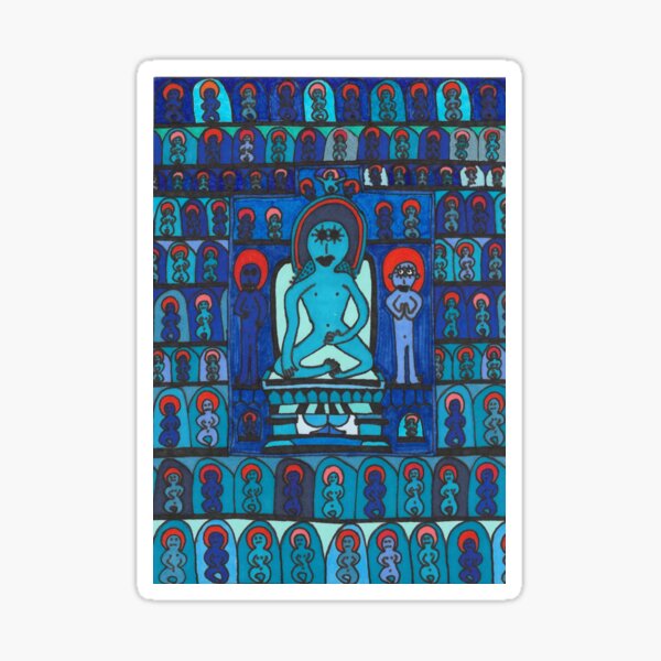 A Blue Buddhist Piece Sticker