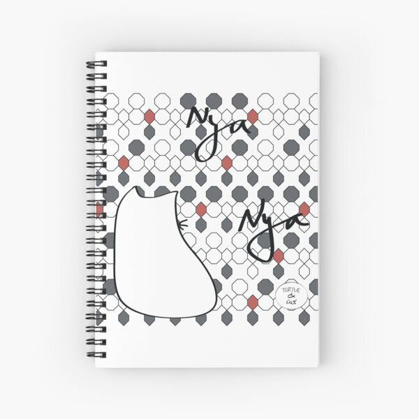 Cat nya nya - geometric background Spiral Notebook